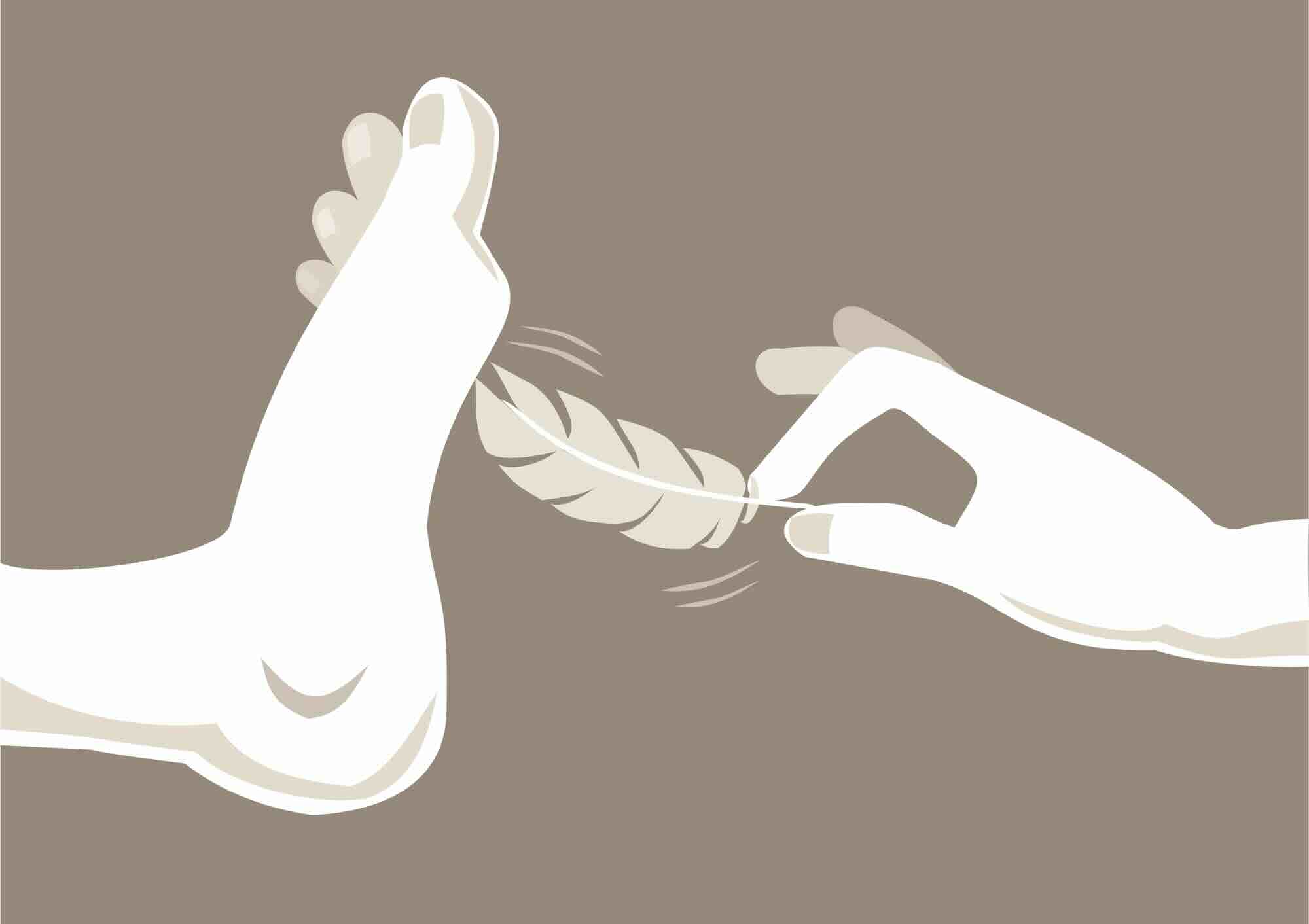 Kietelen onder voet met veer