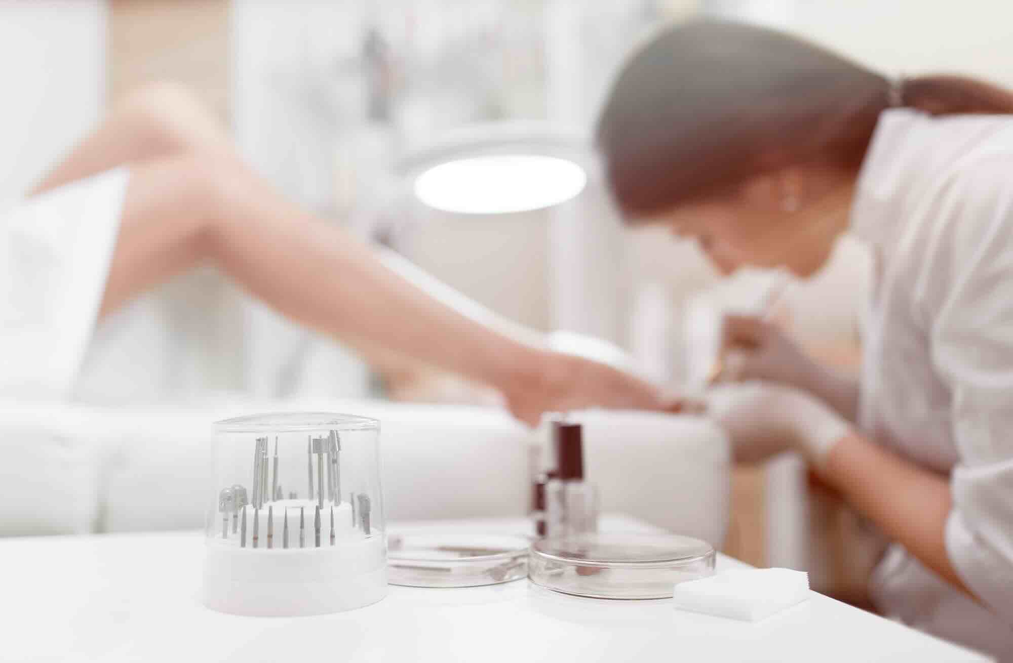 Verlichting in een pedicuresalon